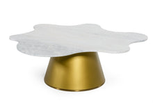 Load image into Gallery viewer, Modrest Gabbro High - Glam White Marble and Gold Coffee Table
