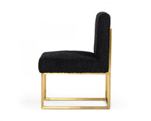 Load image into Gallery viewer, Modrest Garvin - Glam Black and Gold Fabric Accent Chair
