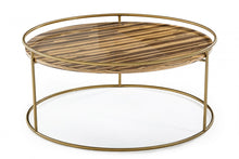 Load image into Gallery viewer, Modrest Gilcrest - Glam Brown and Gold Marble Coffee Table
