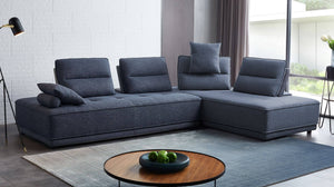 Divani Casa Glendale - Modern Blue Fabric Modular Sectional Sofa