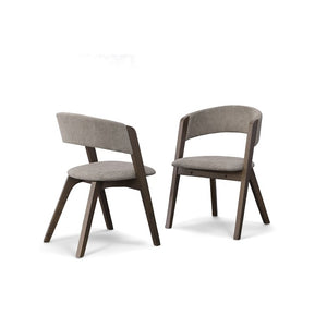 Modrest Grover - Modern Grey & Dark Wenge Dining Chair (Set of 2)
