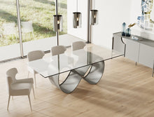 Load image into Gallery viewer, Modrest Hadley- Glass &amp; Matte Grey Dining Table
