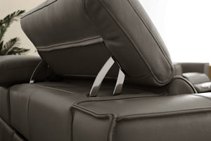 Divani Casa Nella - Modern Dark Grey Leather Armchair with Electric Recliner