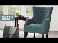Load and play video in Gallery viewer, Hannah Button Tufted Wing Chair - Ivory
