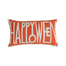 Load image into Gallery viewer, Happy Halloween&quot; Lumbar Pillow, Orange + Beige
