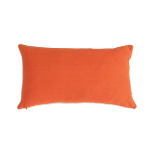 Happy Halloween" Lumbar Pillow, Orange + Beige