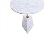 Load image into Gallery viewer, Modrest Jeanette - Contemporary White Marble &amp; Rosegold End Table
