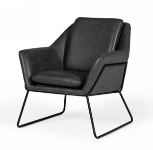 Modrest Jennifer - Industrial Dark Grey Eco-Leather Accent Chair