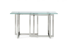Load image into Gallery viewer, Modrest Valiant Modern Glass &amp; Stainless Steel Console Table
