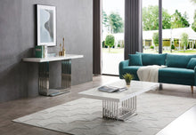 Load image into Gallery viewer, Modrest Kingsley Modern Marble &amp; Stainless Steel Console Table
