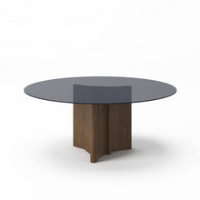Load image into Gallery viewer, Modrest Kaye - Modern Walnut + Glass 71&quot; Round Dining Table
