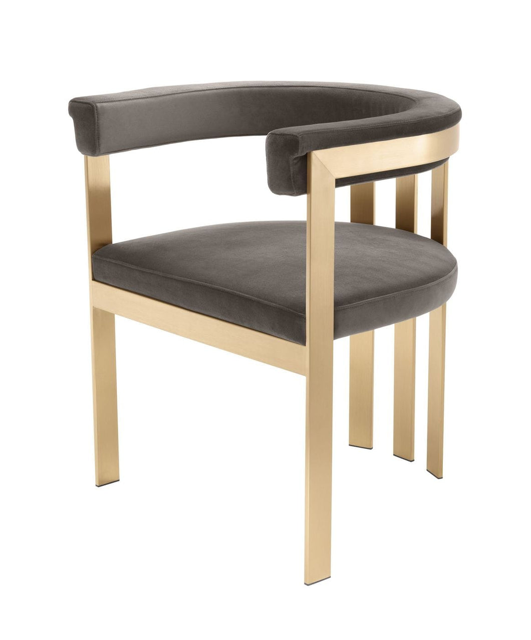Modrest Kersey - Glam Grey Velvet Accent Chair
