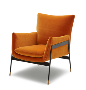 Divani Casa Joseph Modern Orange Fabric Accent Chair