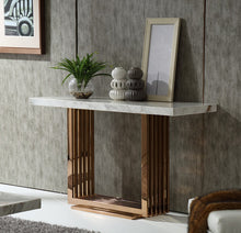 Load image into Gallery viewer, Modrest Kingsley Modern Marble &amp; Rosegold Console Table
