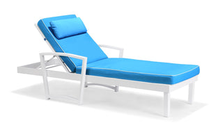 Renava Tampa Outdoor Blue & White Sun Bed & End Table Set