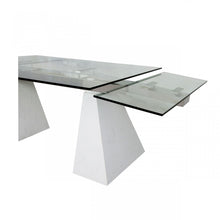 Load image into Gallery viewer, Modrest Latrobe - Modern Extendable Quartz Stone &amp; Glass Dining Table
