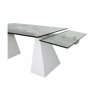Modrest Latrobe - Modern Extendable Quartz Stone & Glass Dining Table