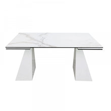 Load image into Gallery viewer, Modrest Latrobe - Modern White Ceramic Quartz 118&quot; Extendable Dining Table
