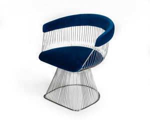 Modrest Lauren - Blue Velvet and Stainless Steel Dining Chair