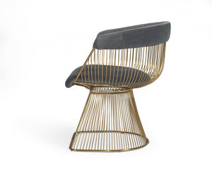Modrest Lauren - Grey Velvet and Brushed Gold Dining Chair