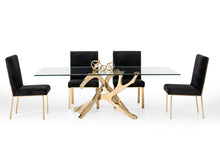 Load image into Gallery viewer, Modrest Legend Modern Glass &amp; Gold Dining Table
