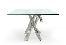 Load image into Gallery viewer, Modrest Legend Modern Glass &amp; Stainless Steel Dining Table
