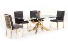Load image into Gallery viewer, Modrest Legend Modern Glass &amp; Gold Dining Table
