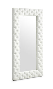 Modrest Legend - Modern White Bonded Leather Floor Mirror