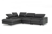 Load image into Gallery viewer, Divani Casa Maine - Modern Dark Grey Eco-Leather Left Facing Sectional Sofa with Recliner
