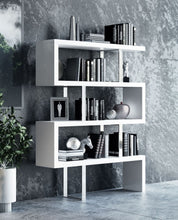 Load image into Gallery viewer, Modrest Maze Modern White High Gloss Bookcase
