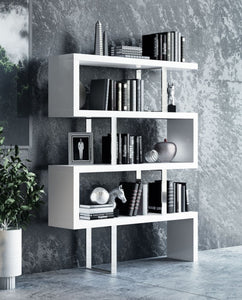 Modrest Maze Modern White High Gloss Bookcase