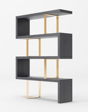 Load image into Gallery viewer, Modrest Maze - Elm Grey &amp; Gold Bookcase
