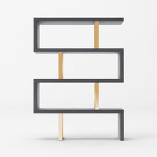 Load image into Gallery viewer, Modrest Maze - Elm Grey &amp; Gold Bookcase

