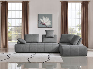 Divani Casa Edgar - Modern Grey Fabric Modular Sectional Sofa