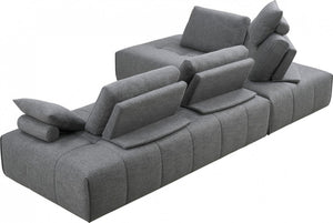 Divani Casa Edgar - Modern Grey Fabric Modular Sectional Sofa