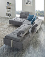 Load image into Gallery viewer, Divani Casa Nash - Modern Grey Fabric Sectional Sofa Adjustable Backrest
