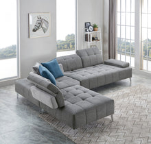 Load image into Gallery viewer, Divani Casa Nash - Modern Grey Fabric Sectional Sofa Adjustable Backrest
