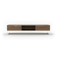 Load image into Gallery viewer, Modrest Heloise - Modern Walnut and Stainless Steel TV Stand
