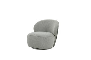Divani Casa Allis - Glam Grey and Black Fabric Swivel Accent Chair