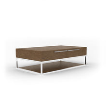 Load image into Gallery viewer, Modrest Heloise - Modern Walnut and Stainless Steel Coffee Table

