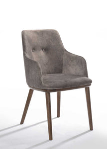 Modrest Theresa Modern Grey & Walnut Dining Chair (Set of 2)