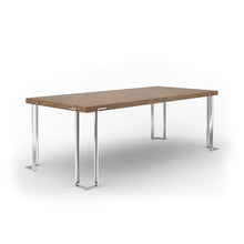 Load image into Gallery viewer, Modrest Heloise - Modern Walnut &amp; Stainless Steel Dining Table
