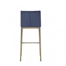 Load image into Gallery viewer, Modrest Mimi - Contemporary Blue Velvet &amp; Antique Brass Bar Stool (Set of 2)
