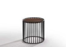Load image into Gallery viewer, Modrest Bronson Modern Walnut &amp; Black Round Tea Table
