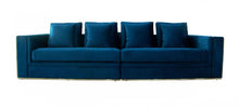 Load image into Gallery viewer, Divani Casa Mobray - Glam Blue &amp; Gold Fabric Sofa
