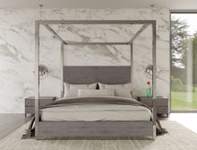 Load image into Gallery viewer, Modrest Arlene Modern Grey Elm &amp; Stainless Steel Canopy Bed
