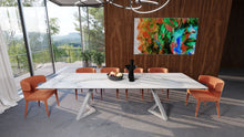 Load image into Gallery viewer, Modrest Farrell - Modern White Ceramic Extendable Dining Table
