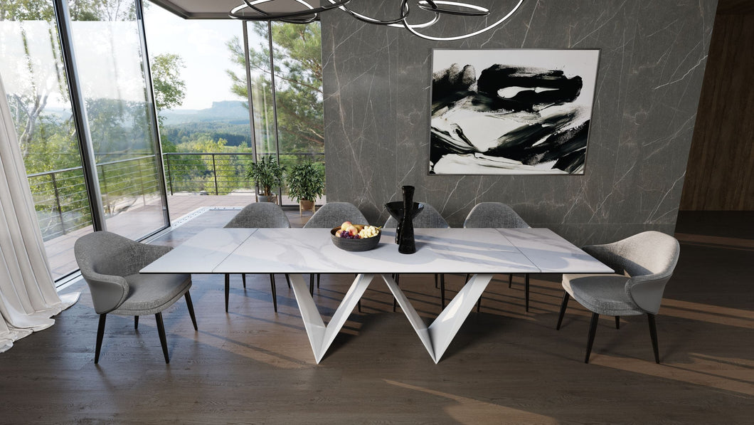 Modrest Fritz - Modern White Ceramic Dining Table
