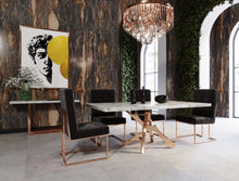 Load image into Gallery viewer, Modrest Legend - Modern White Marble &amp; Rosegold Dining Table
