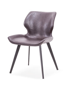Modrest Moira - Modern Dark Brown Eco-Leather Dining Chair (Set of 2)